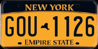 NY license plate GOU1126