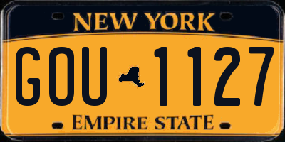 NY license plate GOU1127