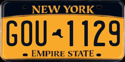 NY license plate GOU1129