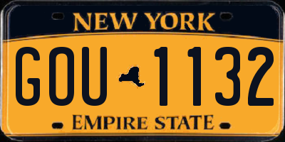NY license plate GOU1132