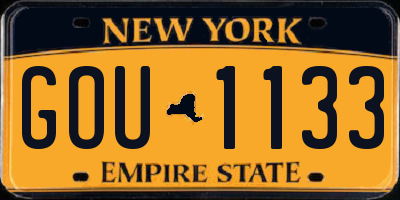 NY license plate GOU1133