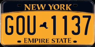 NY license plate GOU1137