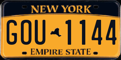 NY license plate GOU1144