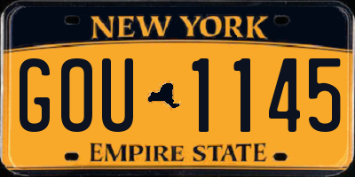NY license plate GOU1145
