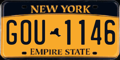 NY license plate GOU1146