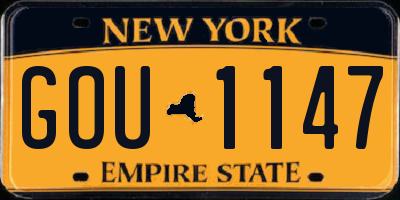 NY license plate GOU1147
