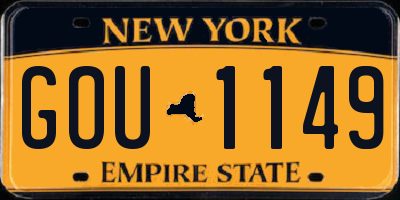 NY license plate GOU1149