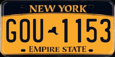 NY license plate GOU1153