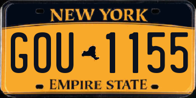NY license plate GOU1155