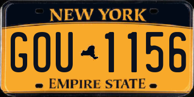 NY license plate GOU1156