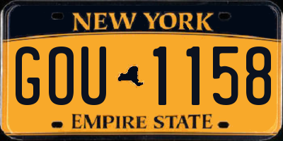 NY license plate GOU1158