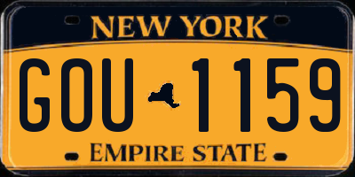 NY license plate GOU1159
