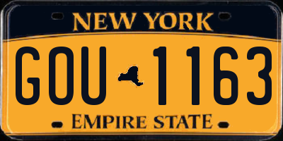 NY license plate GOU1163