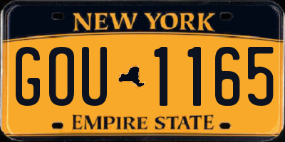 NY license plate GOU1165