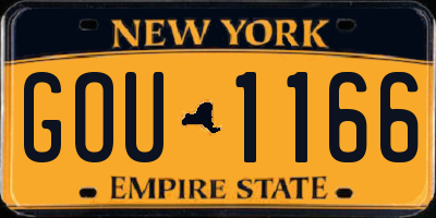 NY license plate GOU1166