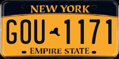 NY license plate GOU1171