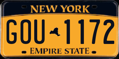 NY license plate GOU1172