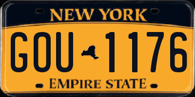 NY license plate GOU1176