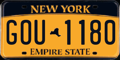 NY license plate GOU1180