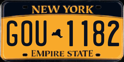 NY license plate GOU1182