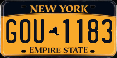 NY license plate GOU1183