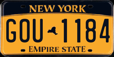 NY license plate GOU1184