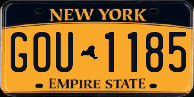 NY license plate GOU1185