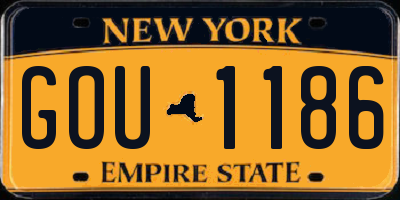 NY license plate GOU1186