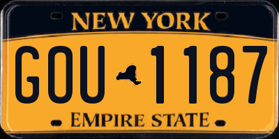 NY license plate GOU1187