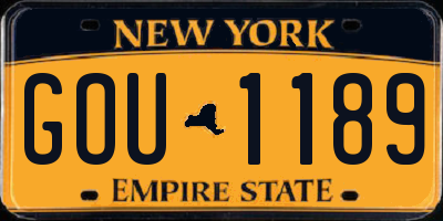 NY license plate GOU1189