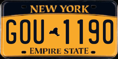 NY license plate GOU1190