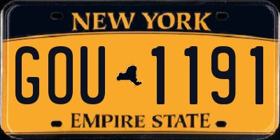 NY license plate GOU1191