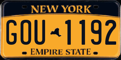 NY license plate GOU1192