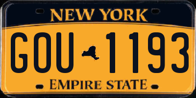 NY license plate GOU1193
