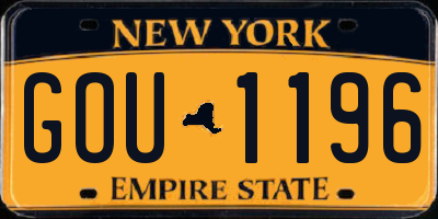 NY license plate GOU1196