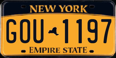 NY license plate GOU1197