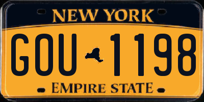 NY license plate GOU1198