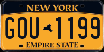 NY license plate GOU1199