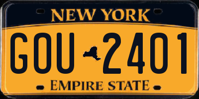 NY license plate GOU2401