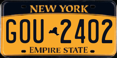 NY license plate GOU2402