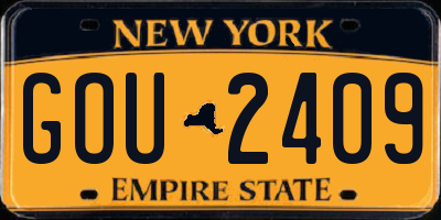 NY license plate GOU2409