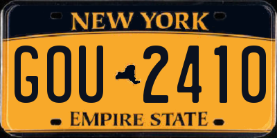 NY license plate GOU2410