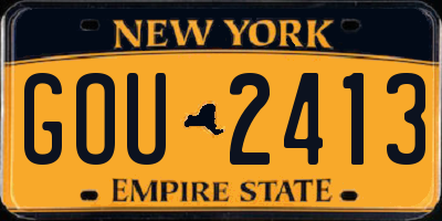 NY license plate GOU2413