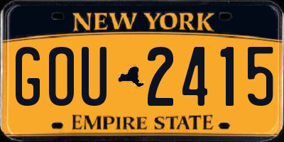 NY license plate GOU2415