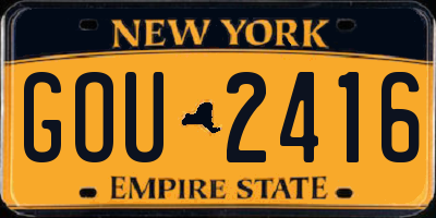 NY license plate GOU2416
