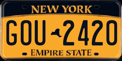 NY license plate GOU2420