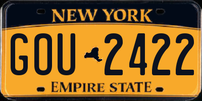 NY license plate GOU2422