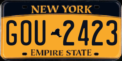 NY license plate GOU2423