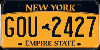NY license plate GOU2427