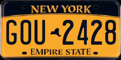 NY license plate GOU2428